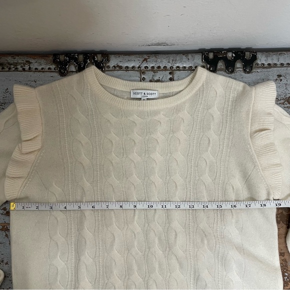Scott & Scott Cashmere Cable Knit Ruffle Sweater - Picture 14 of 15